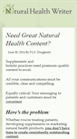 Mobile Screenshot of naturalhealthwriter.com